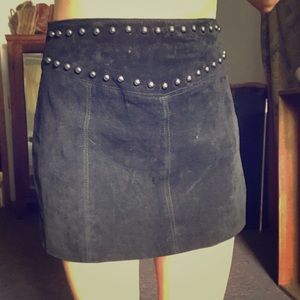 Black suede skirt